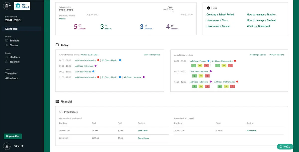 Upgraded timetable management