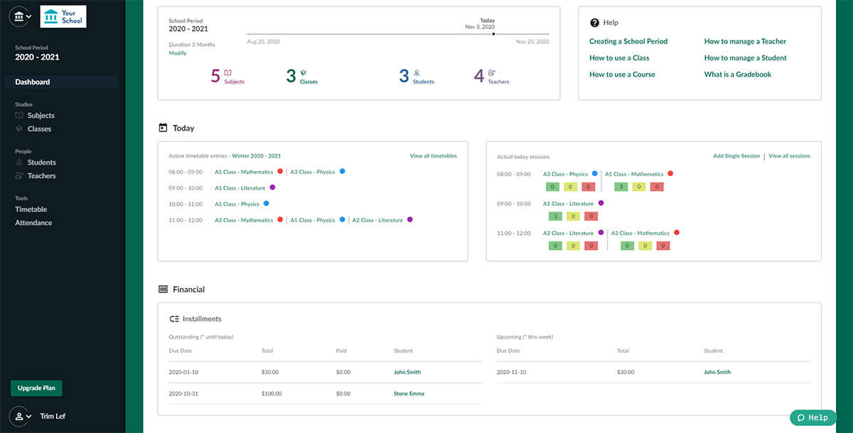 Upgraded timetable management