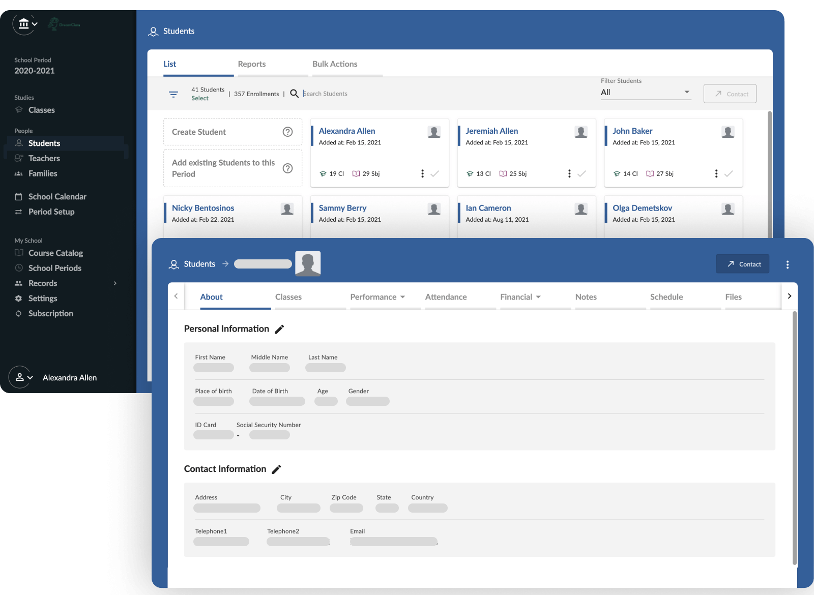 Student Portal - Features - DreamClass