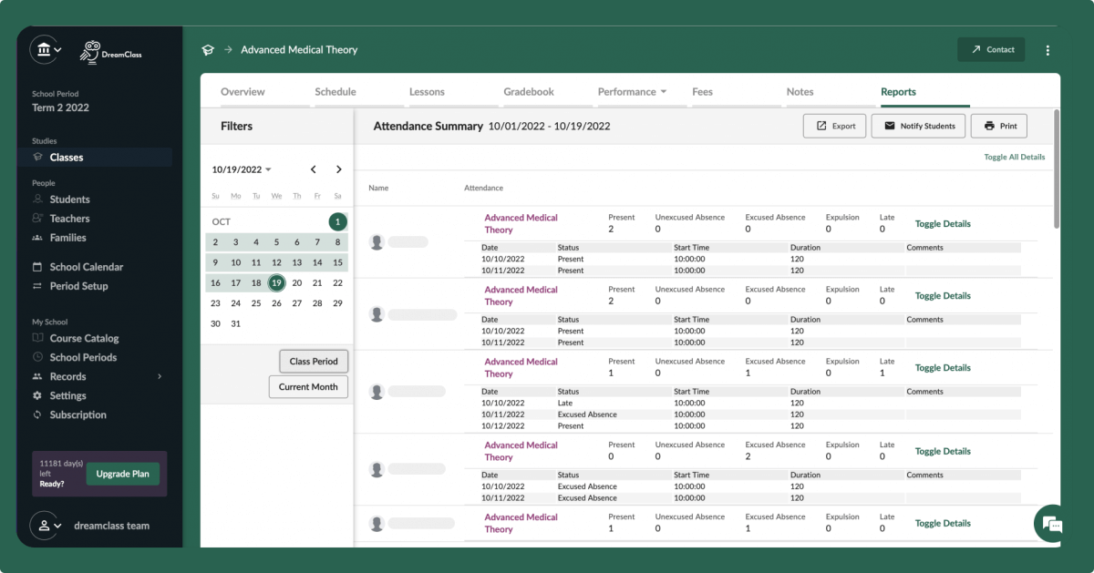 Attendance management is now easy as pie!