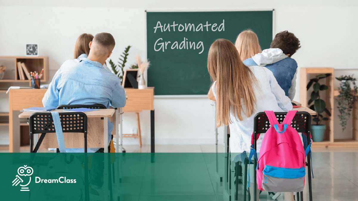 Image of students in a classroom, looking at How Can Academic Performance Be Measured with Automated Grading?