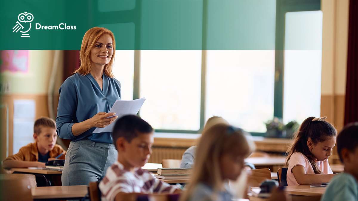 Image of a teacher working with Top Educational Administration Tools for K–12 Institutions