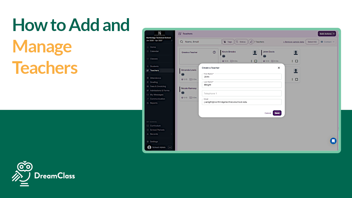 Allow DreamClass Access: How to Add and Manage Teachers Easily