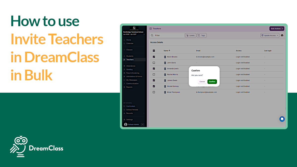 School Portal: How to Invite Teachers in DreamClass