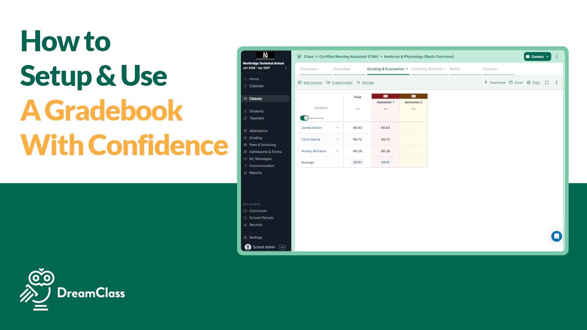DreamClass Gradebook: How to Set It Up and Use It With Confidence